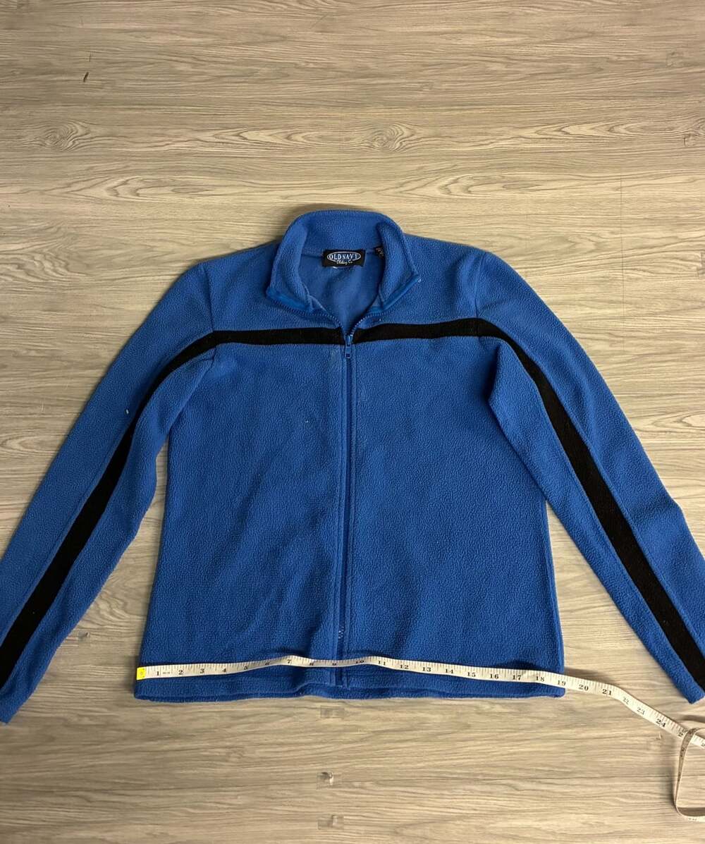 Vintage Old Navy Fleece Zip-Up Jacket Size M Blue Black